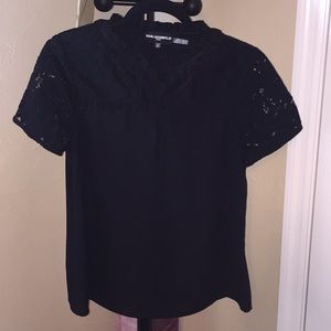 Karl Lagerfeld short sleeve black blouse